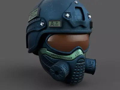 Helmet scifi combat military fantasy  Low-poly 3D model