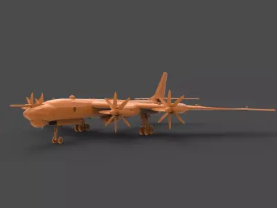 Tu-95M russian bomber plane 3D print model