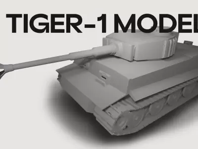 Tiger 1 Tank 3D Model game-ready Low-poly 3D model
