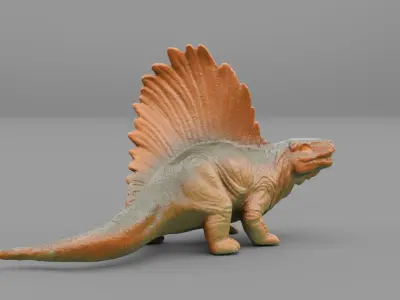 Dimetrodon dinosaur toy Low-poly 3D model