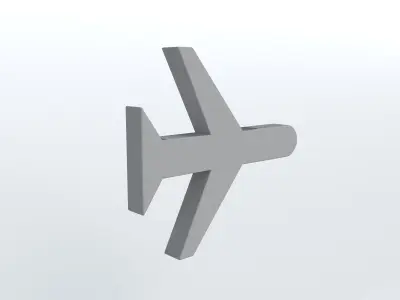 Airplane Mode Symbol v1 003 Low-poly 3D model
