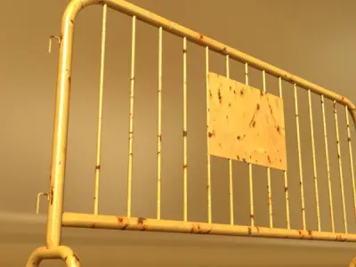 Barrier Fence High Detail unwrapped 3D model