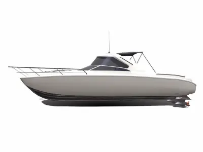 Speedboat Low-poly PBR Low-poly 3D model