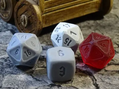 Siege Dice Tower with Gothic Dice 3D print model