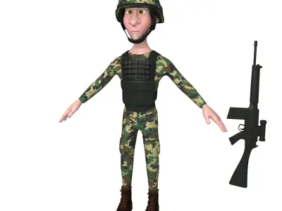 Soldier Cartoon 3D model