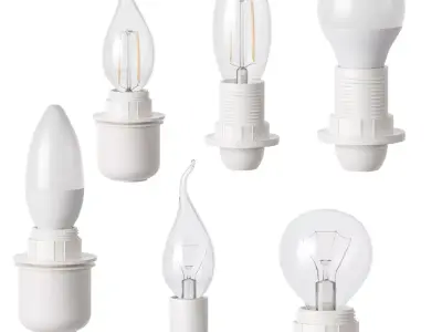 Bulb Set LED Halogen E14 3D model