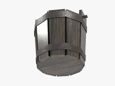 Medieval Wooden Bucket Free low-poly 3D model