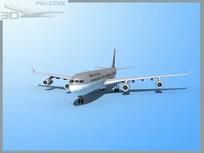 Falcon3D A340 -600 Qatar 3D model