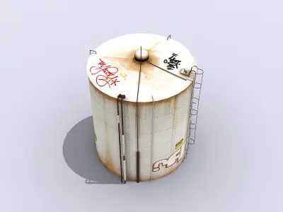 Big Water Tank Low-poly 3D model