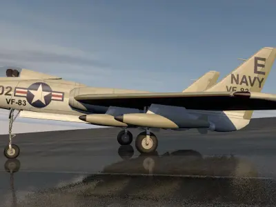 Vought-Grumman F-7U-3 Cutlass 3D model