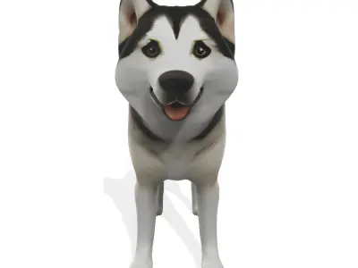 Loyal Stylized Siberian Husky 3D model