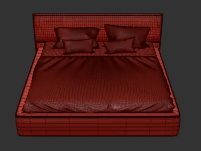  Double bed Free 3D model