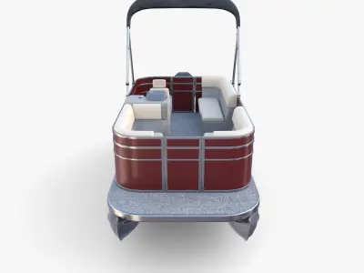 Pontoon Boat v2 3D model