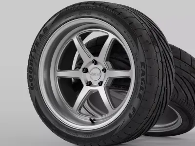 Kansei Roku Rims with Goodyear Eagle F1 Supercar G2 Tires 3D model