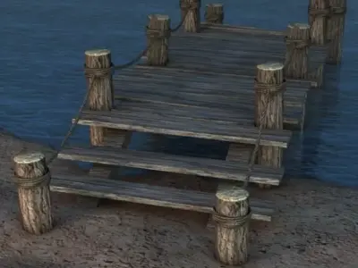 Broken Old Pier 3D model