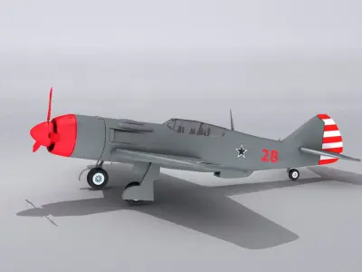 Lavochkin La-9 Low-poly 3D model