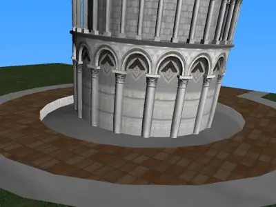 Pisa tower Italia 3D low-poly model Low-poly 3D model