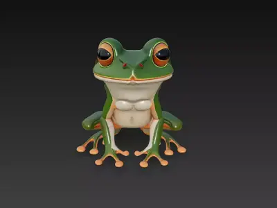Frog Realistic 3D Model Basic - Low Poly Realistic Low-poly 3D model