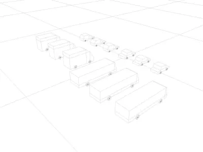 Cartoon Low Poly City Cars Pack Free low-poly 3D model