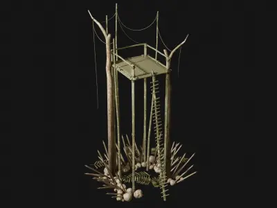 JUNGLE SWAMP WATCHTOWER SCOUT HUNTER TOWER AAA COLLECTION Low-poly 3D model