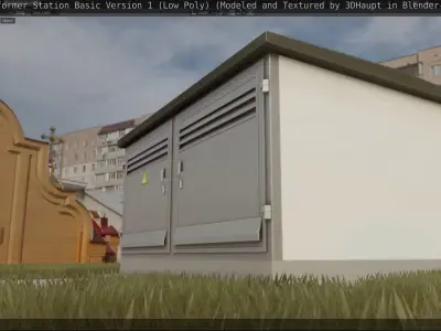 Transformer Station Basic Low-Poly Version 1 Low-poly 3D model