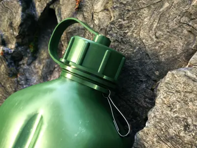Military flask 3D model
