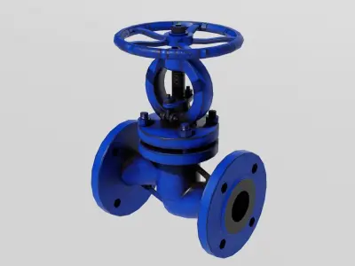 Valve flanged gate Low-poly 3D model