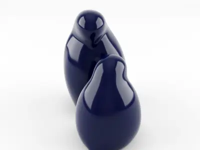 Resting Bird Figures 3D model