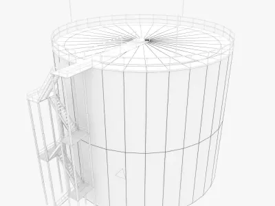 Oil Tank - Silo Low-poly 3D model