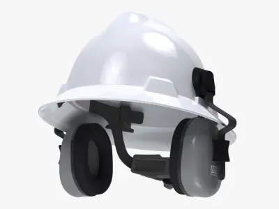 Safety Helmet with Ear Protection 3D model