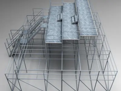 Industrial scaffolding 3D model