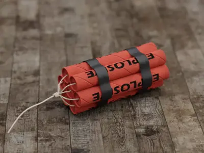 Dynamite bomb Low-poly 3D model