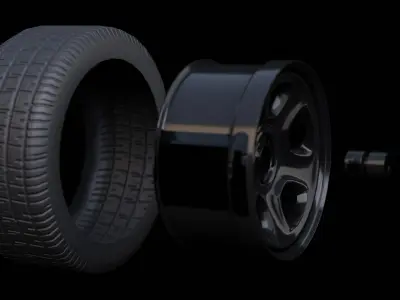 Police car wheel low poly 3d model Free low-poly 3D model