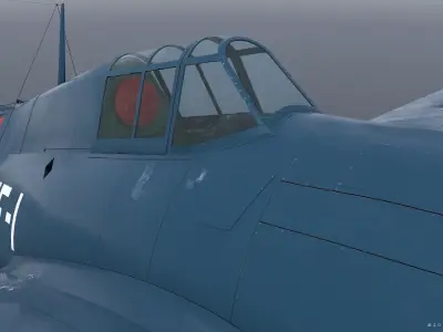 F4F-3 WILDCAT MF1 Low-poly 3D model