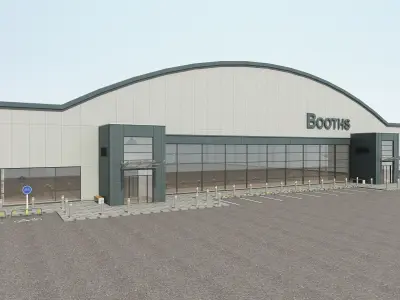 Supermarket Store Building 3D model