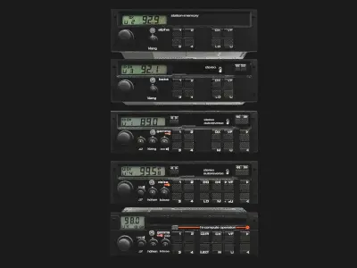 Volkswagen Car Radio Pack Low-poly 3D model