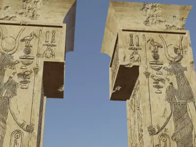 Ancient Egyptian TempleGate 3D model