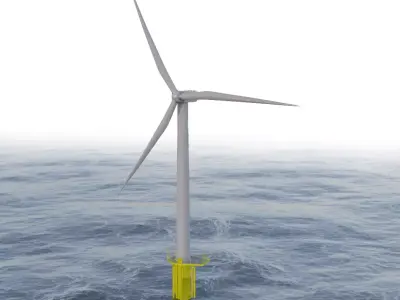 Offshore Turbine Engine Low-poly 3D model