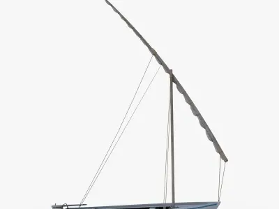 Felucca Sailboat Game Ready  Low-poly 3D model