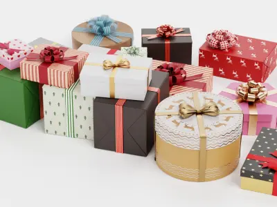 Gifts Pile Christmas 3D model