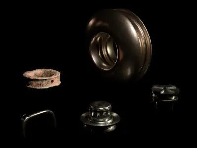 Mechanical pack - 36 Main Parts Low-poly 3D model