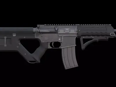 Futuristic M4 Carbine Low Poly Tactical Rifle PBR Low-poly 3D model