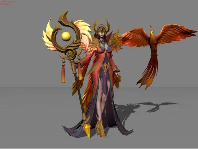 Pharsa Empress Phoenix Low-poly 3D model