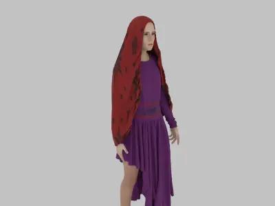 Hijab Woman 3D model