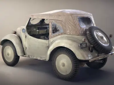 Game-Ready Japanese scout car Type 95 Low-poly 3D model