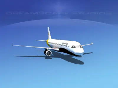 Airbus A320 LP Monarch Low-poly 3D model