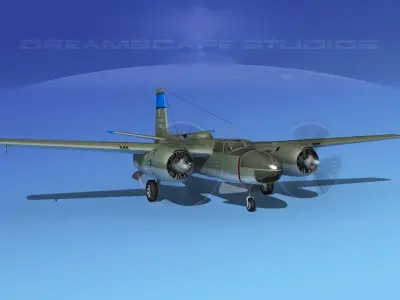 Douglas B-26C Invader V02 USAF Korea 3D model