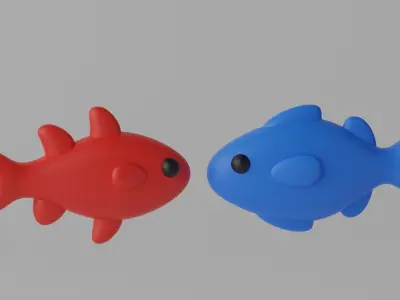 Cartoon Cute Fish 3D model