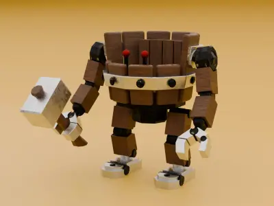 Game-Ready Rig Low-Poly Battle Machine Clash of Clans Inspired Low-poly 3D model