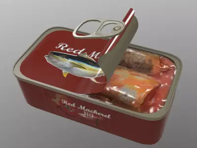 Canned fish Low-poly 3D model